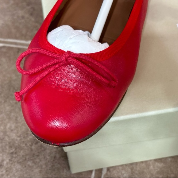 MARGAUX Size 7 WIDE The Demi Nappa Leather Ballet Flat in Scarlett Nappa - Picture 8 of 11